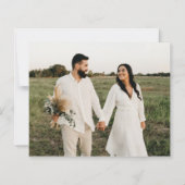 予算金ゴールドスクリプト2写真結婚のサンキューカード (裏面)