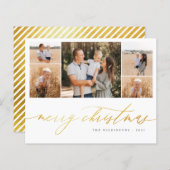 予算金ゴールドスクリプト5フォトコラージメリークリスマス (正面/裏面)