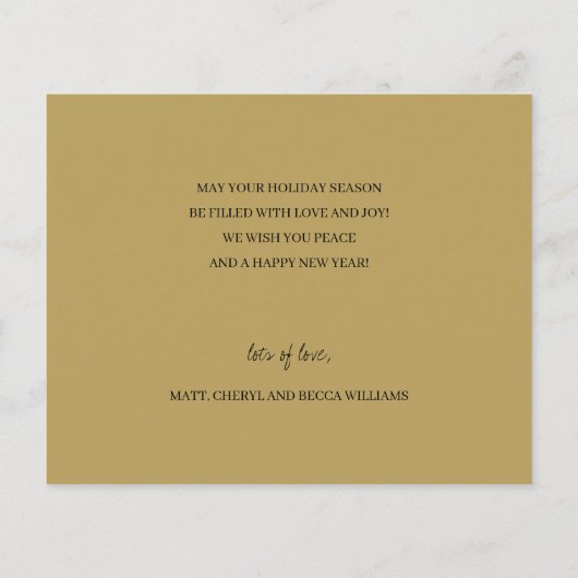 予算金ゴールドスターズメリークリスマスグリーティングカード (裏面)