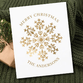 予算金ゴールドスノーフレーククリスマスカード チラシ