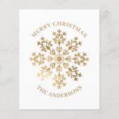 予算金ゴールドスノーフレーククリスマスカード チラシ (正面)