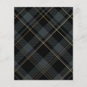 予算金ゴールドダークグリーンタータンチェッククリスマスフォトカード (裏面)