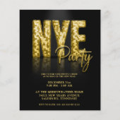 予算金ゴールドディスコグリッターニューイヤーエーブフライヤー チラシ (正面)