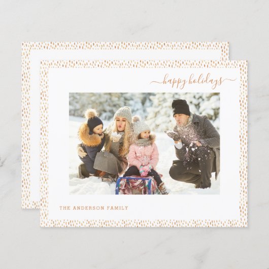 予算金ゴールドハッピーエレガントホリデー2フォトカード (正面/裏面)