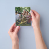 予算金ゴールドハッピーホリデーズフォトホリデーカード チラシ (手)