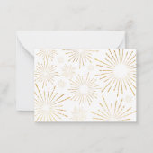 予算金ゴールドハッピー新年数々の写真ニューイヤー ノートカード (裏面)