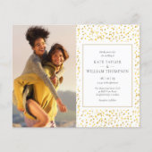 予算金ゴールドハート写真結婚式招待状 (正面)