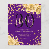 予算金ゴールドパープルフローラグリッター30th誕生日 チラシ (正面)
