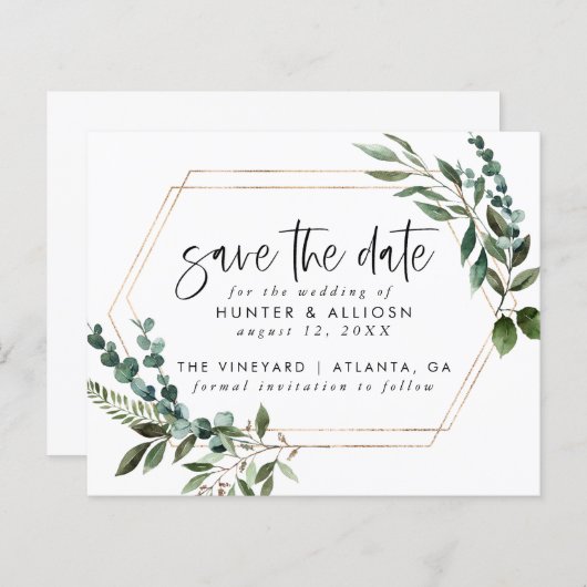 予算金ゴールドフレームフローラ日付の保存 (正面/裏面)