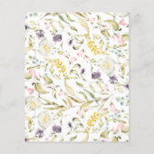 予算金ゴールドフレームボホワイルドフラワー誕生日招待状 チラシ (裏面)