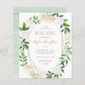 予算金ゴールドフレーム水カラーフローラブライダルシャワー (正面/裏面)