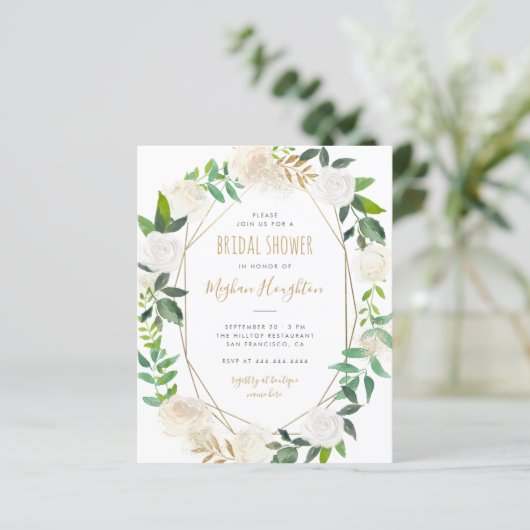 予算金ゴールドフレーム水カラーフローラブライダルシャワー (スタンド正面)