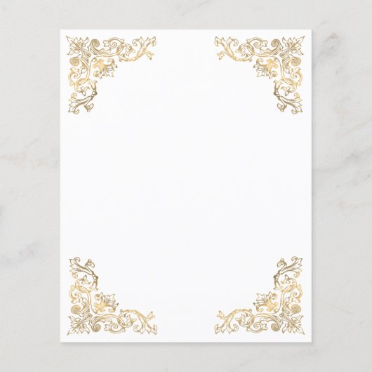 予算金ゴールドフレーム誕生日パーティーへの招待 (裏面)