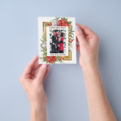 予算金ゴールドフローラ写真クリスマスカード チラシ (手)