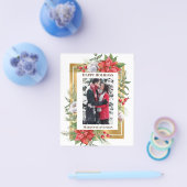 予算金ゴールドフローラ写真クリスマスカード チラシ (シングル)