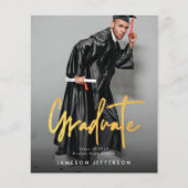 予算金ゴールドブラシ卒業発表写真 チラシ (正面)