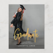 予算金ゴールドブラシ卒業発表写真 チラシ (正面)