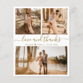 予算金ゴールドホワイトコラージュ結婚のサンキューカード (正面)