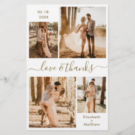 予算金ゴールドホワイトコラージュ結婚ズサンキューフライヤー チラシ