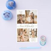 予算金ゴールドホワイトコラージュ結婚ズサンキューフライヤー チラシ (シングル)