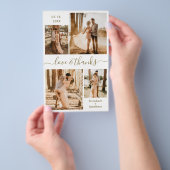 予算金ゴールドホワイトコラージュ結婚ズサンキューフライヤー チラシ (ハンドル)