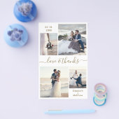 予算金ゴールドホワイトコラージュ結婚ズサンキューフライヤー チラシ (シングル)