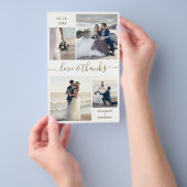 予算金ゴールドホワイトコラージュ結婚ズサンキューフライヤー チラシ (ハンドル)