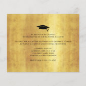 予算金ゴールドホワイトフォトキャップ卒業招待状 (裏面)