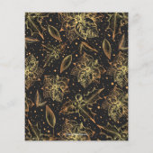 予算金ゴールドポインセティアスクリスマス招待状 (裏面)