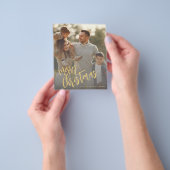 予算金ゴールドメリークリスマスフォトホリデーカード チラシ (手)