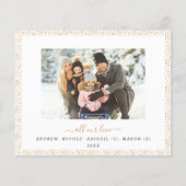 予算金ゴールドメリークリスマスフォトモダンカード チラシ (裏面)