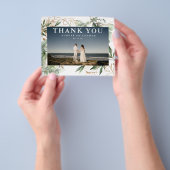 予算金ゴールドモダンユーカリ写真ありがとう チラシ (手)