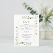 予算金ゴールドモノグラムブロージズカップルシャワー招待状 (スタンド正面)