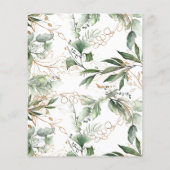 予算金ゴールドユーカリプスエレガントウェディング招待状 (裏面)