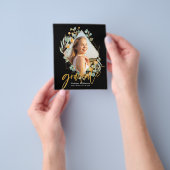 予算金ゴールドユーカリ幾何学的グラッドアナウンス チラシ (手)