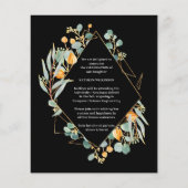 予算金ゴールドユーカリ幾何学的グラッドアナウンス チラシ (裏面)