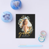 予算金ゴールドユーカリ幾何学的グラッドアナウンス チラシ (シングル)