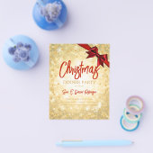 予算金ゴールドレッドダイアモンドグリッタークリスマス招待状 チラシ (シングル)