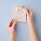 予算金ゴールドレースAll-in-1ウェディング招待QRコード チラシ (手)