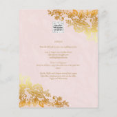 予算金ゴールドレースAll-in-1ウェディング招待QRコード チラシ (裏面)