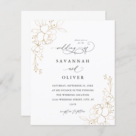 予算金ゴールド並び結婚フローラ (正面/裏面)