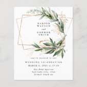 予算金ゴールド幾何学的ユーカリエレガントモス チラシ (正面)