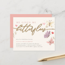 予算金ゴールド彼与え私蝶ブライダルシャワー