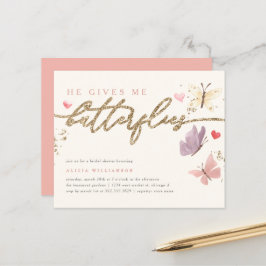 予算金ゴールド彼与え私蝶ブライダルシャワー