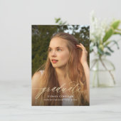 予算金ゴールド書道卒業写真 招待状 (スタンド正面)