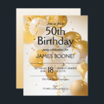 予算金ゴールド白いバルーン誕生日招待状<br><div class="desc">金ゴールドと白い風船、紙吹雪とストリーマー、バースデーパーティ招待状に最適、50バースデーパーティ招待状、50周年記念パーティの招待状、ビジネスグランドオープン招待状など。紙手頃招待状の紙サイズの3の明るい白の半光沢110ポンドのカードストックの選択。(私たちはサテン80 lb紙を使用することを勧めない薄い、より多くの雑誌のページのように、招待紙ではない。) **白い封筒はオプションであり、追加のコストであなたの注文に追加することができる。画面に表示される内容が印刷されるので、カートに追加する前に注文を再確認すること。ライブデザインサービス救済は、必要なデザインのレイアウトをもし提供。私たちの店のマッチングアイテム。</div>