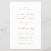 予算金ゴールド白写真結婚式招待状 チラシ (正面)