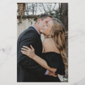 予算金ゴールド白写真結婚式招待状 チラシ (裏面)