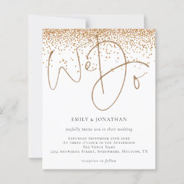 予算金ゴールド紙吹雪グリッター私たちは結婚式の招待