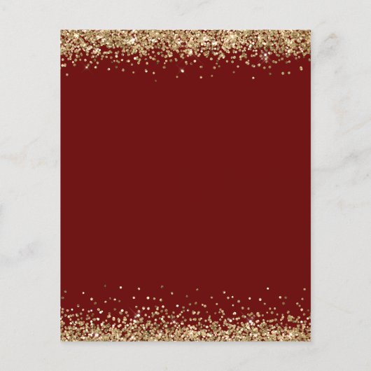 予算金ゴールド結婚グリッターのBurgundy日付の保存 (裏面)